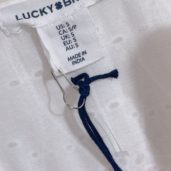 Lucky Brand Cotton Eyelet Tiered Sun Dress in White - size Small - NWT - Picture 9 of 10